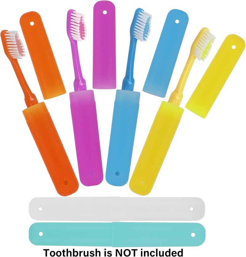 Cllayees 6 Pcs Travel Toothbrush Case Holder, Breathable Portable Toothbrush Container, Multiple Color Clear Toothbrush Holder for Home Trip Camping - Image 3